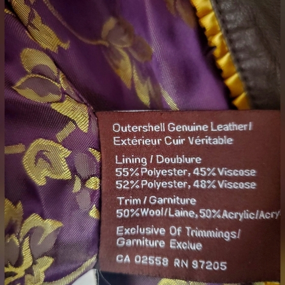 Danier fitted leather and wool brown jacket. Size xs - Picture 9 of 10